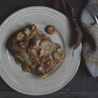 <span class="corsivo"> The Perfect Bite </span> : : LASAGNA CON RAGU' DI FARAONA, VELLUTATA DI FUNGHI E CASTAGNE