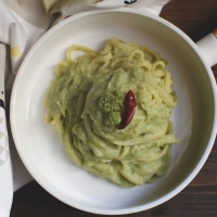 <span class="corsivo"> The Perfect Bite </span> : : LINGUINE CON CREMA DI BROCCOLO ROMANO E ALICI